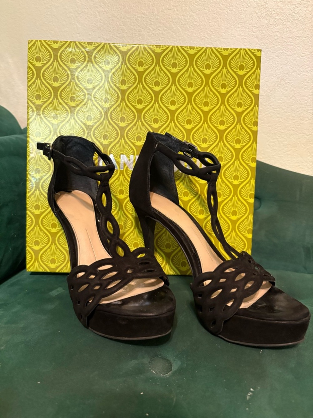 Women's Black High Heel Platform Sandals